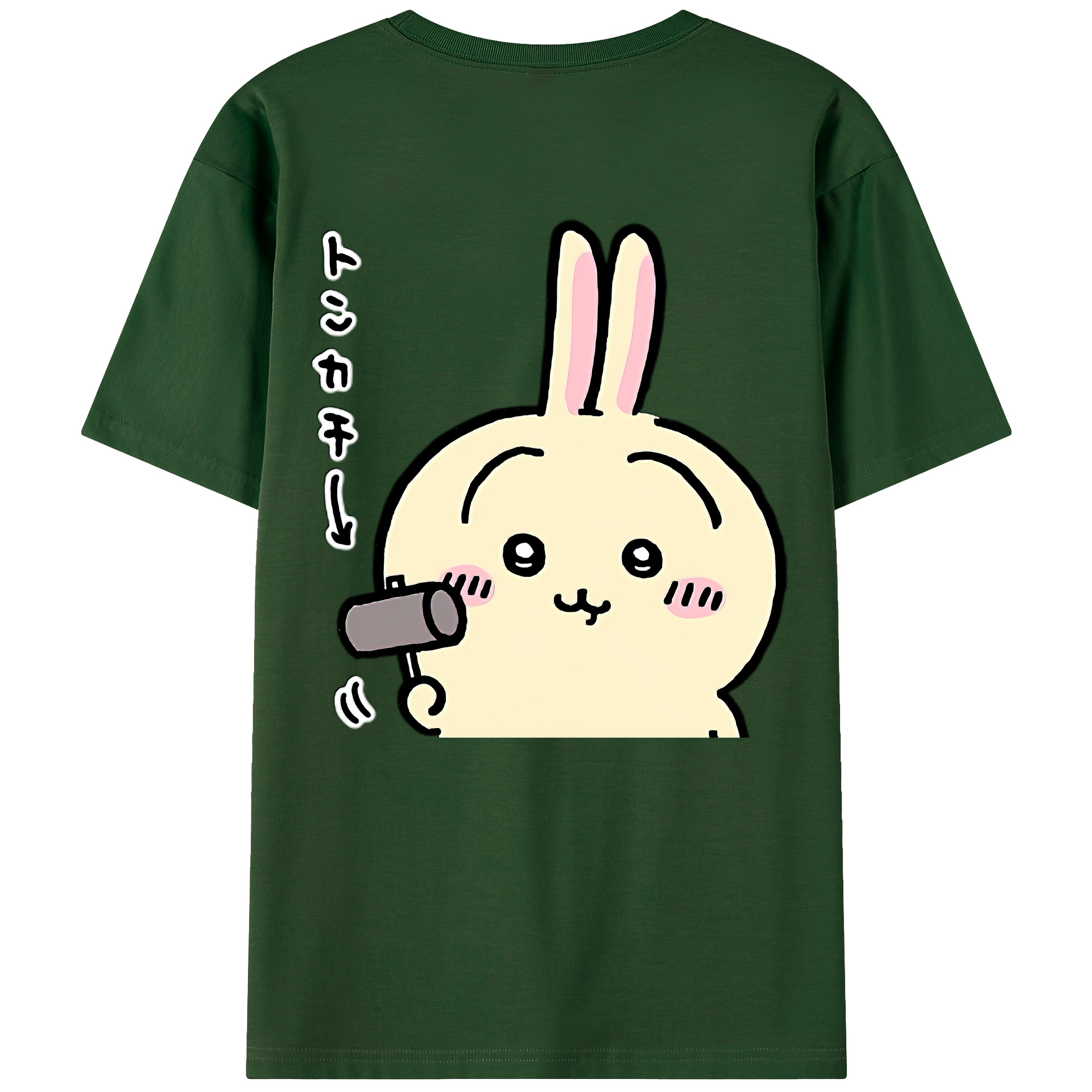（画像用） ちいかわ うさぎ Chii-kawa usagi 綿100％半袖Tシャツ（背面プリント）